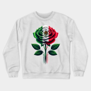 Mexico Flag Rose Mexican Independence Day Women Girls Kids Crewneck Sweatshirt